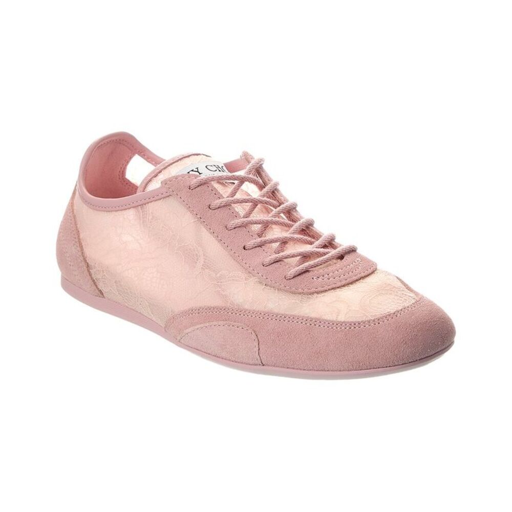 Jimmy Choo Sunny Lace & Leather Sneaker, Pink
